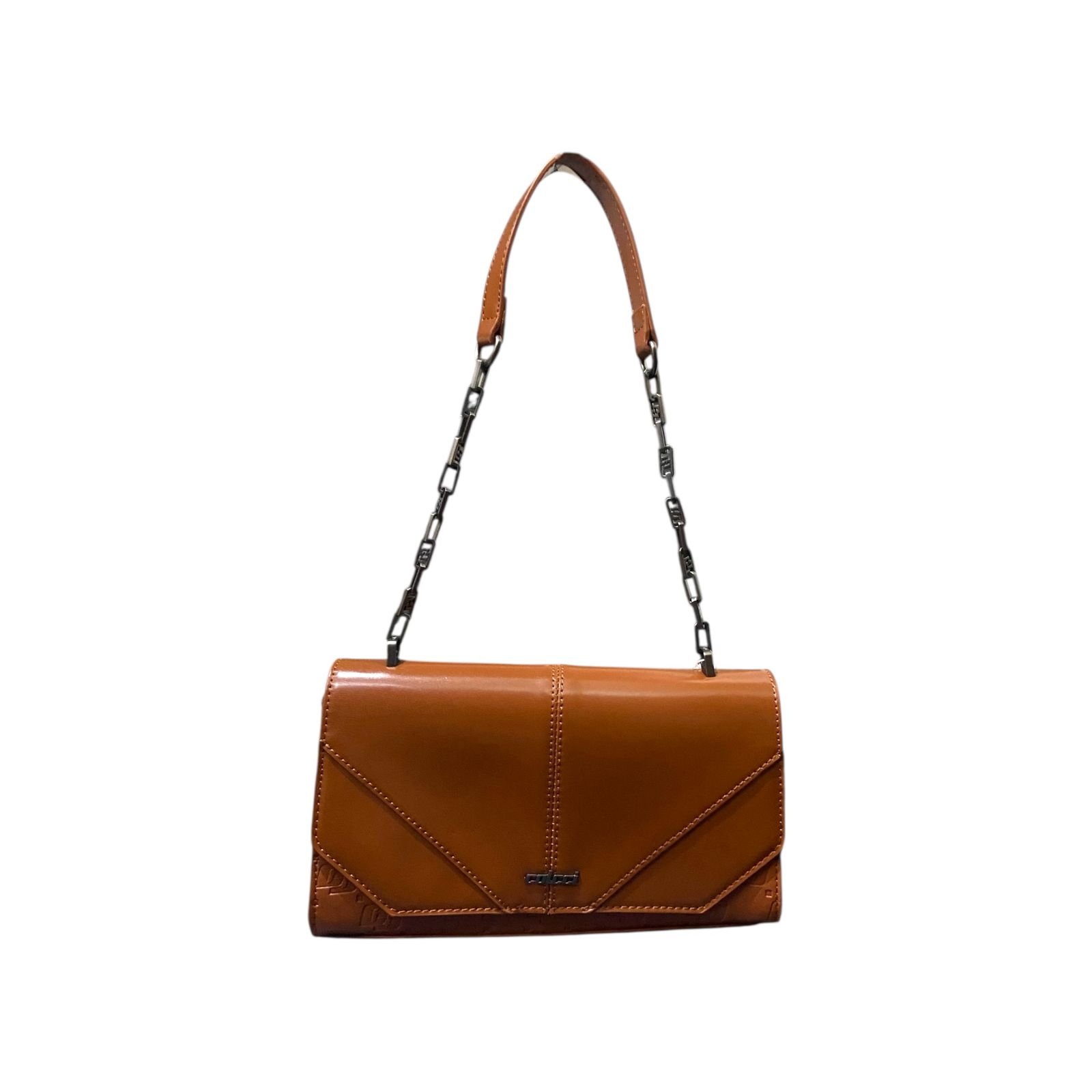Bolsa Feminina Colcci Tampa Brand De Ombro Corrente Pequena Caramelo
