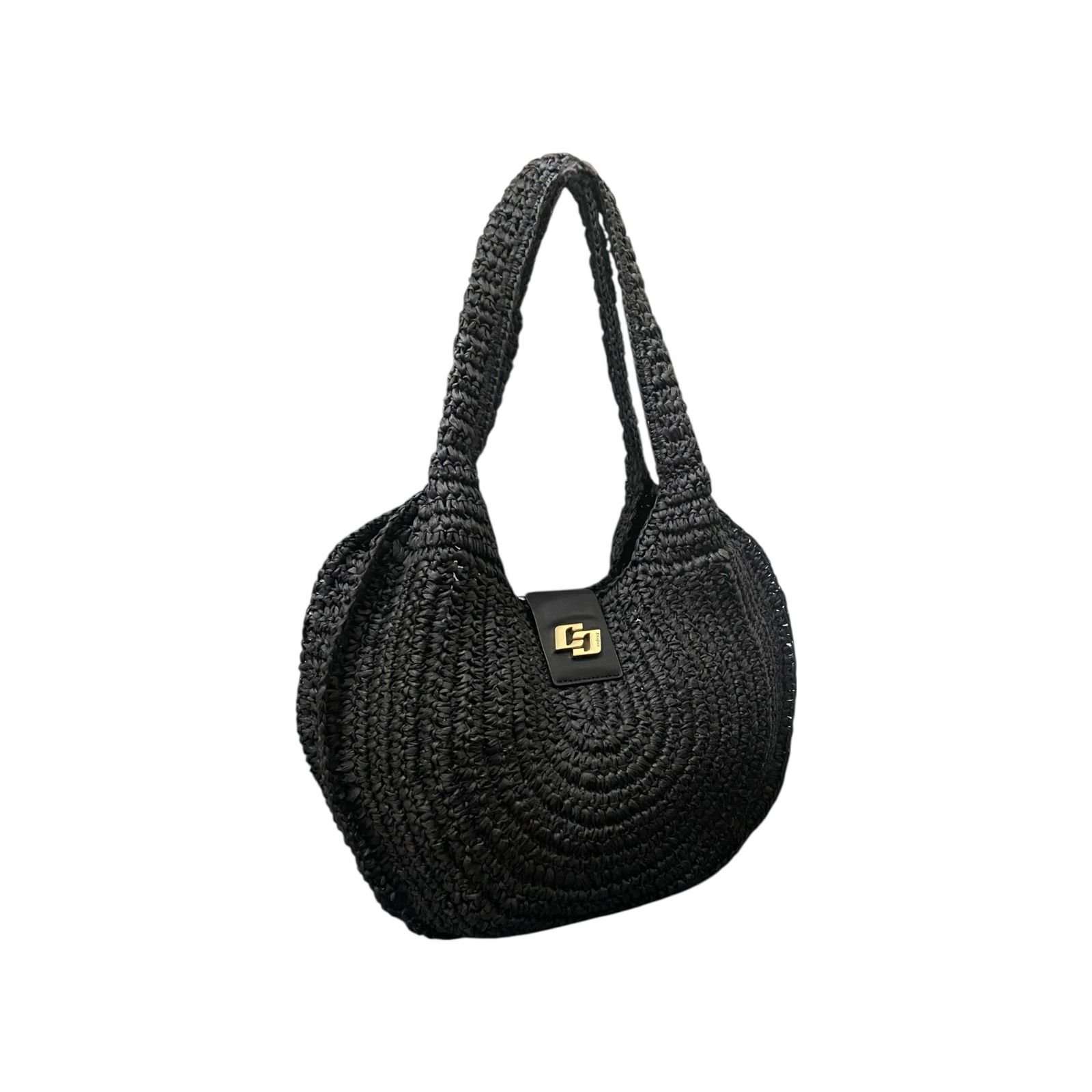 Bolsa Feminina Colcci Hobo Palha De Ombro Grande Preta Preto 2