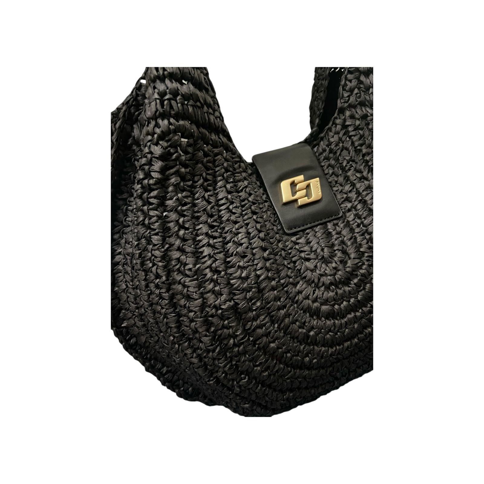 Bolsa Feminina Colcci Hobo Palha De Ombro Grande Preta Preto 4