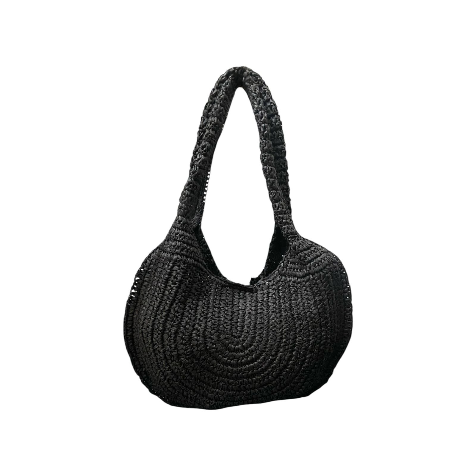 Bolsa Feminina Colcci Hobo Palha De Ombro Grande Preta Preto 5