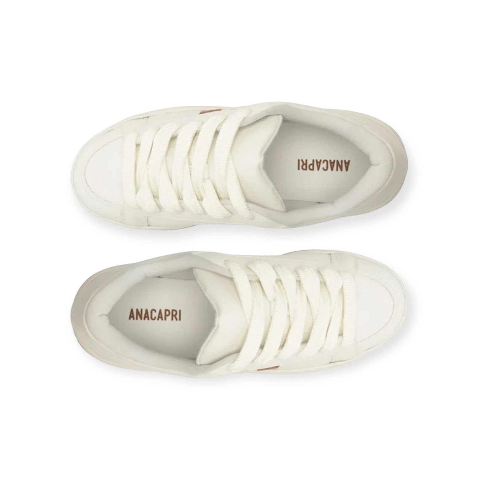 Tênis Feminino Anacapri Casual A26 Duo Cadarço Sola Alta Branco Branco 3