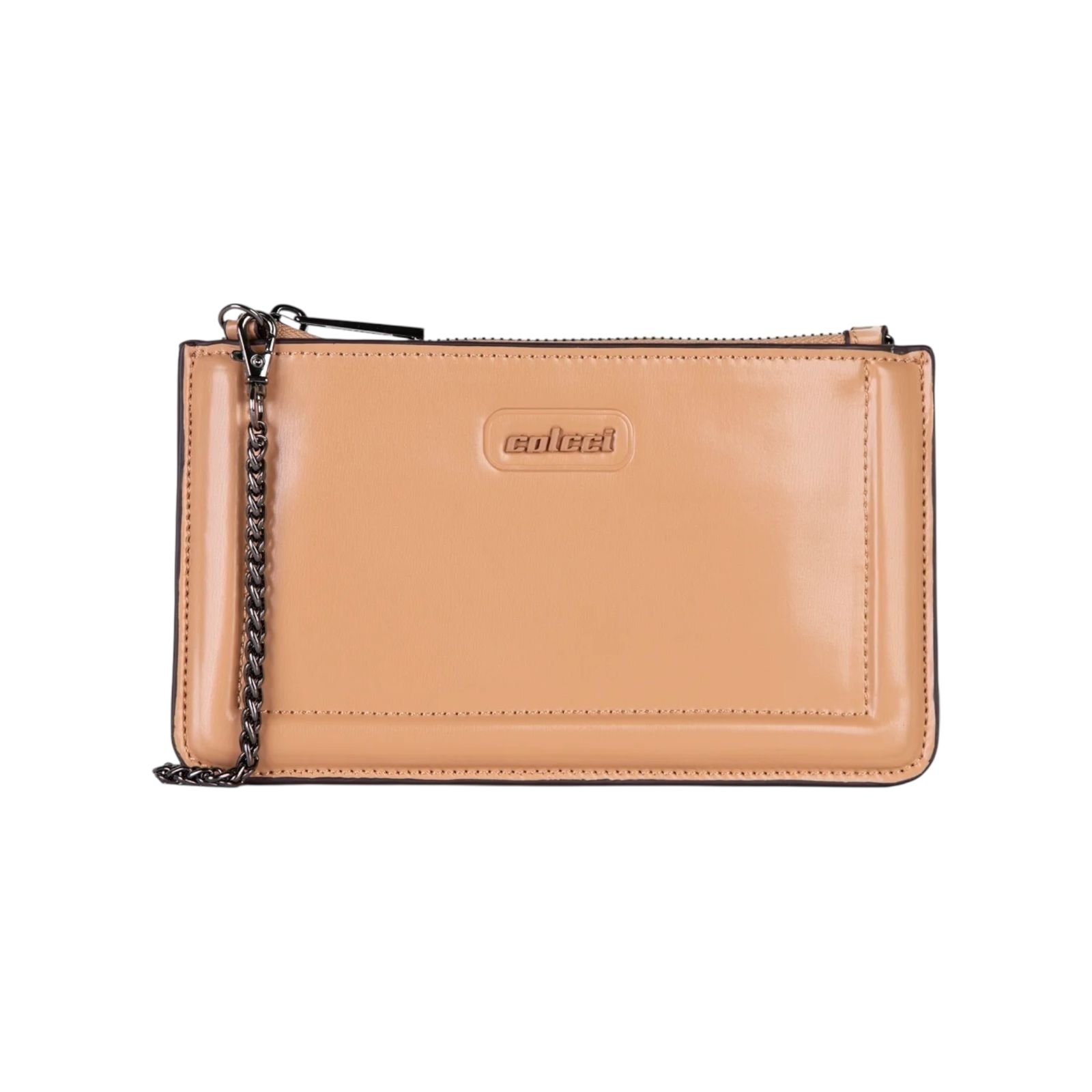 Bolsa Feminina Colcci Flat Basic Alça Corrente Pequena Bege