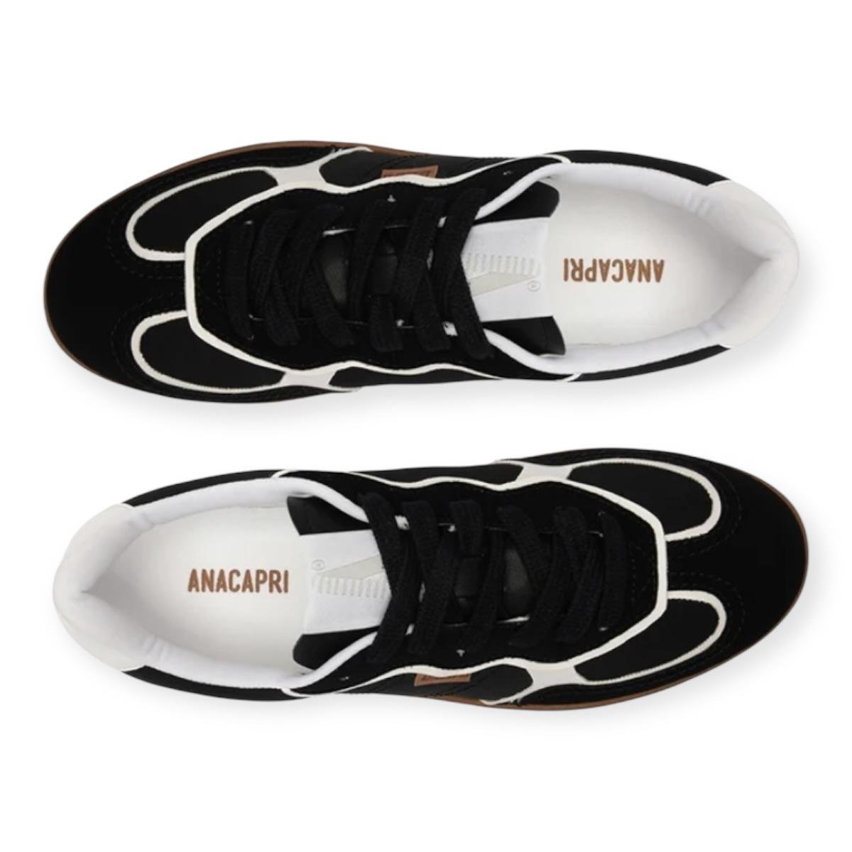 Tenis Feminino Anacapri Casual A'25 Recortes Preto Preto 4