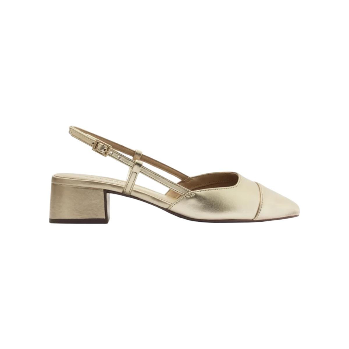 Sandalia Feminina Anacapri Slingback Salto Bloco C3056800020004 Dourado