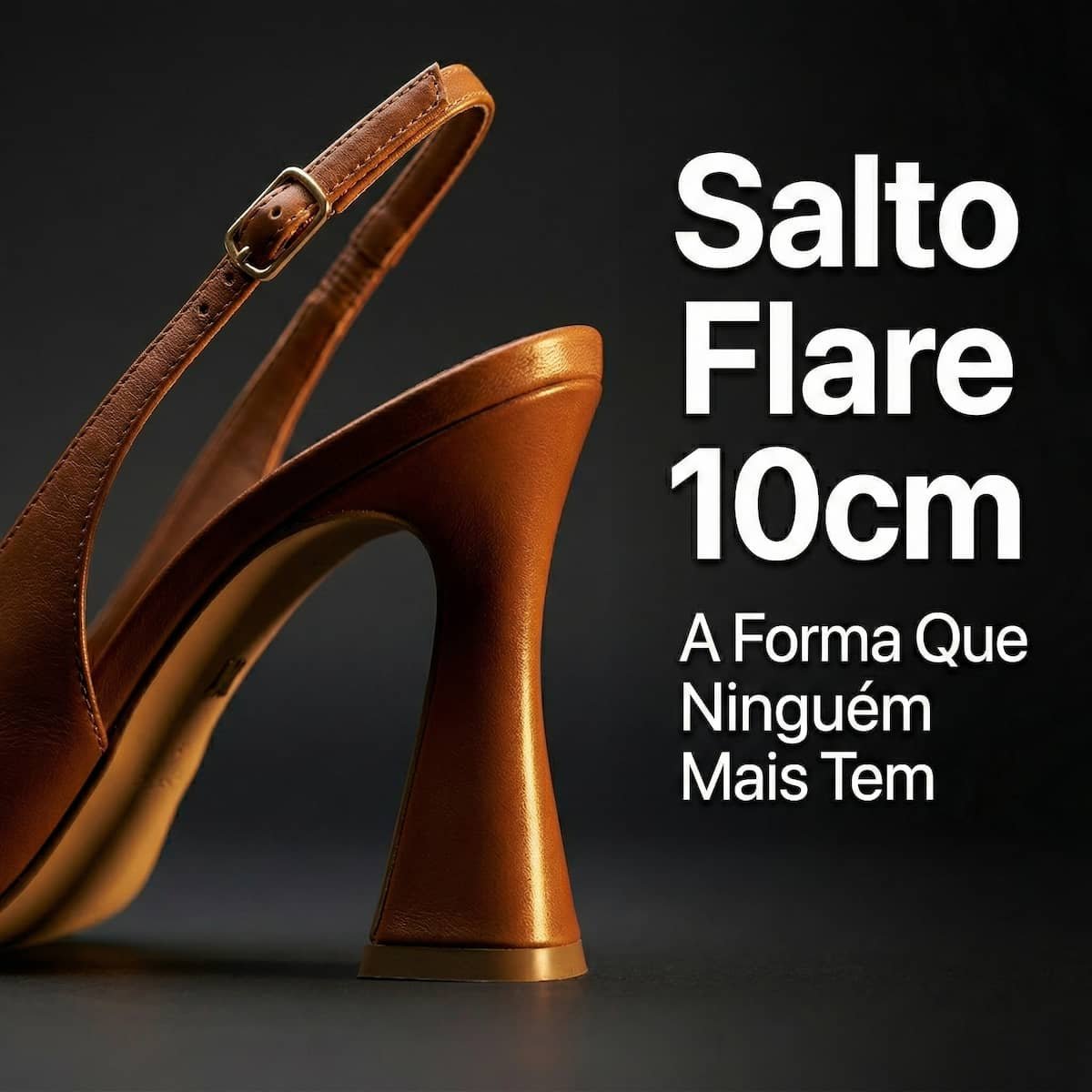 Scarpin Slingback Feminino Arezzo Couro Salto Alto Flare A1403300020007 Marrom Marrom 6