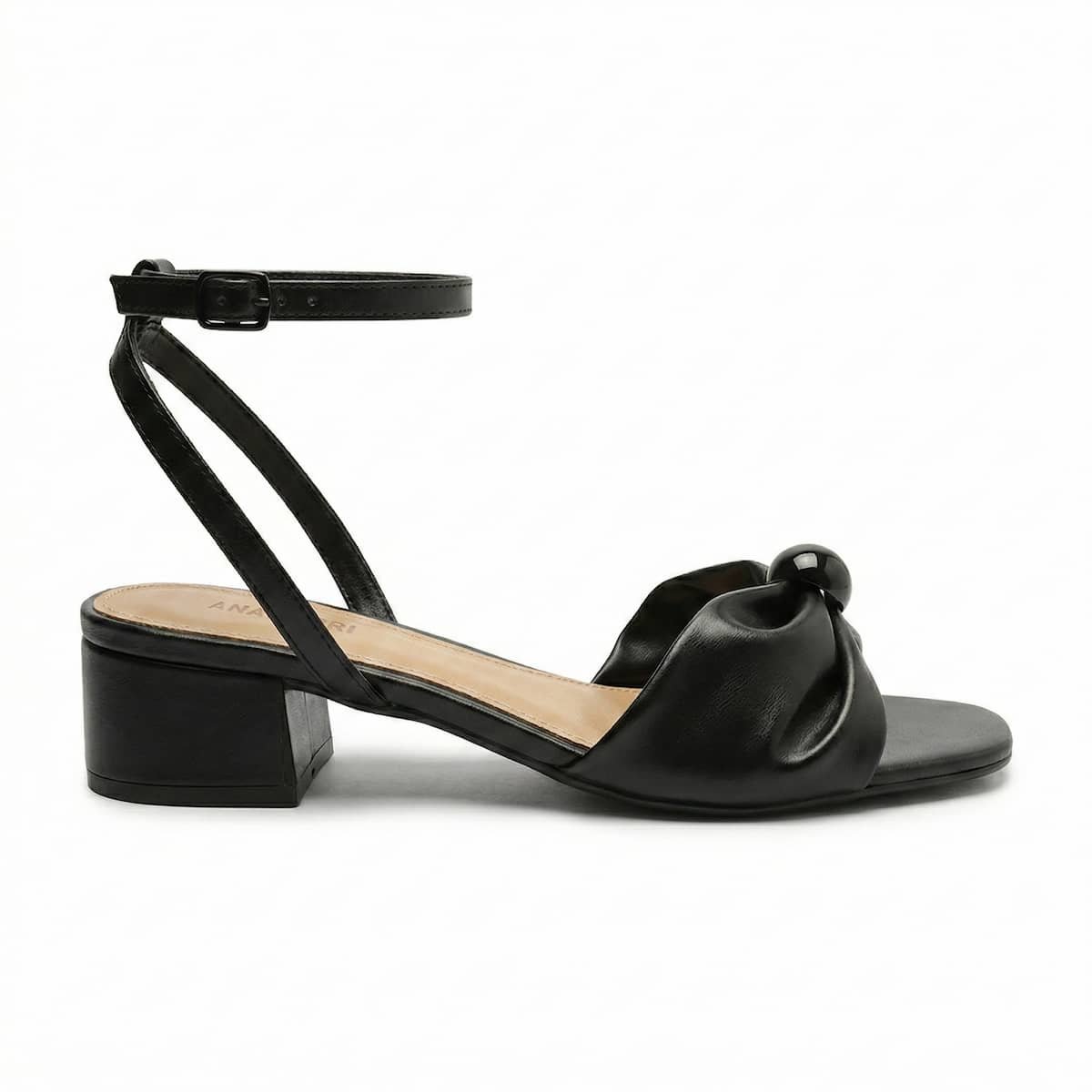 Sandália Feminina Anacapri Laço Salto Baixo Bloco C3048901730003 Preto