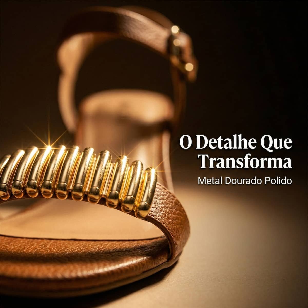 Sandália Feminina Anacapri Detalhe Dourado Salto Bloco C3048901740004 Marrom Marrom 7