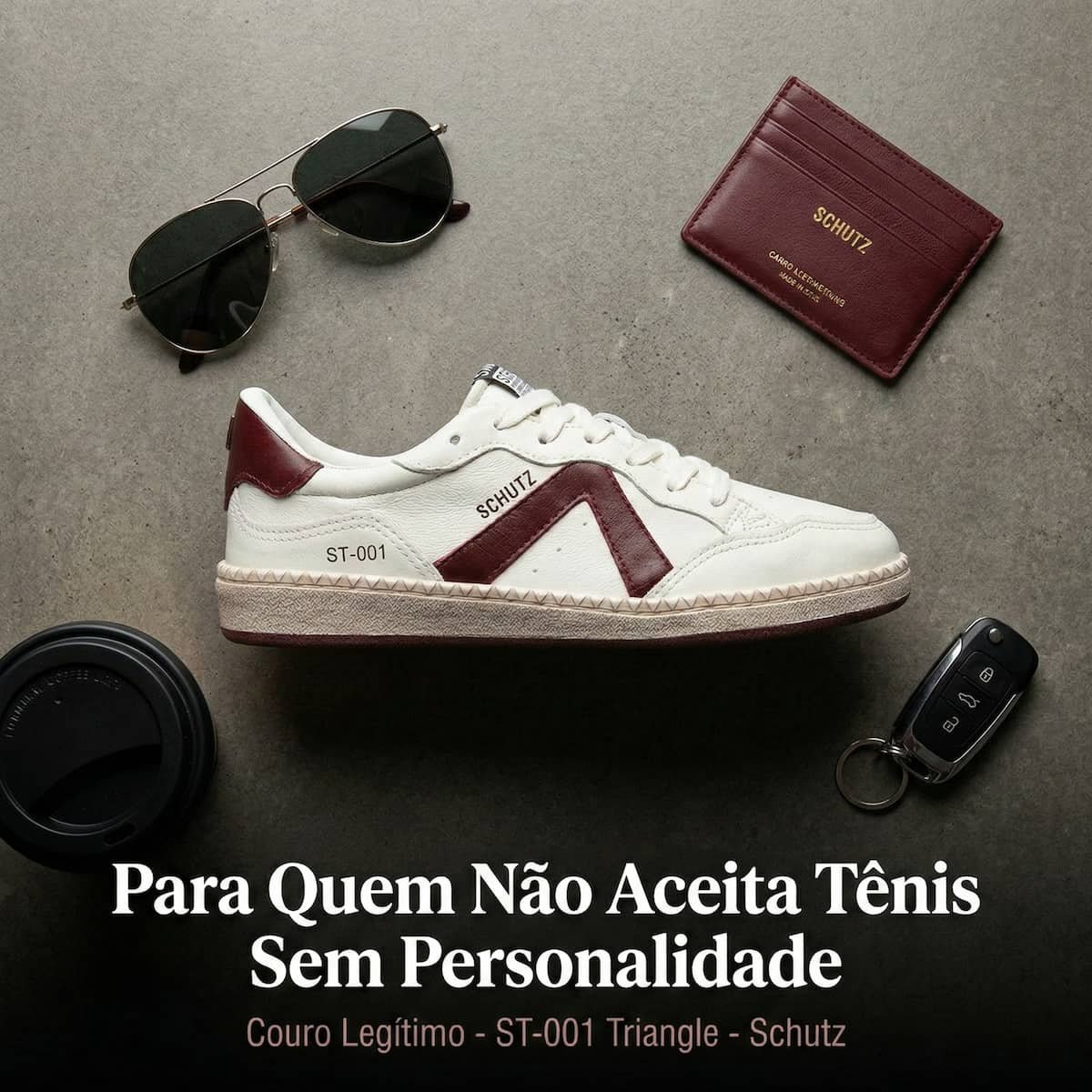 Tênis Feminino Schutz ST-001 Couro S2185300760007 Vinho Branco/Bordô 3