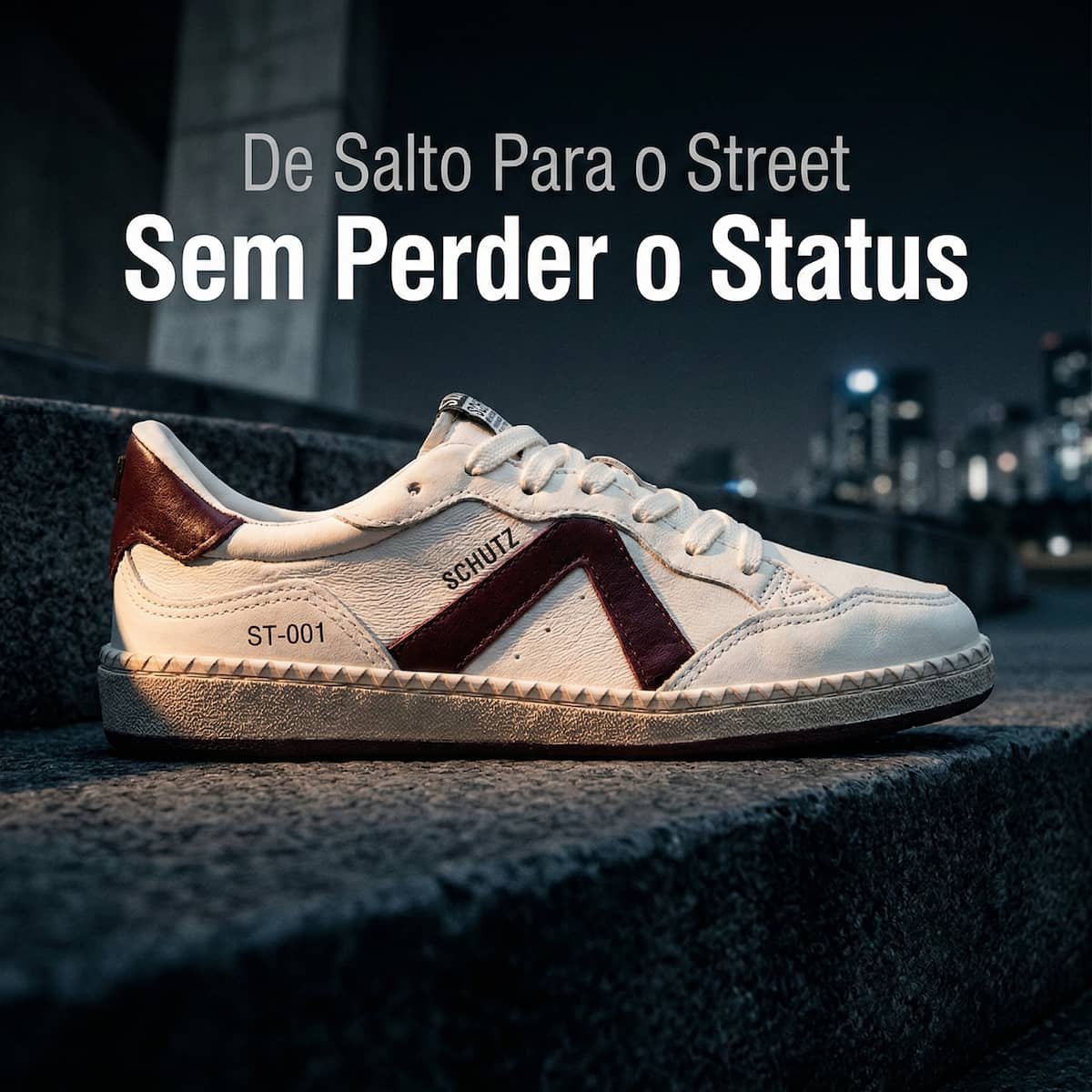 Tênis Feminino Schutz ST-001 Couro S2185300760007 Vinho Branco/Bordô 4