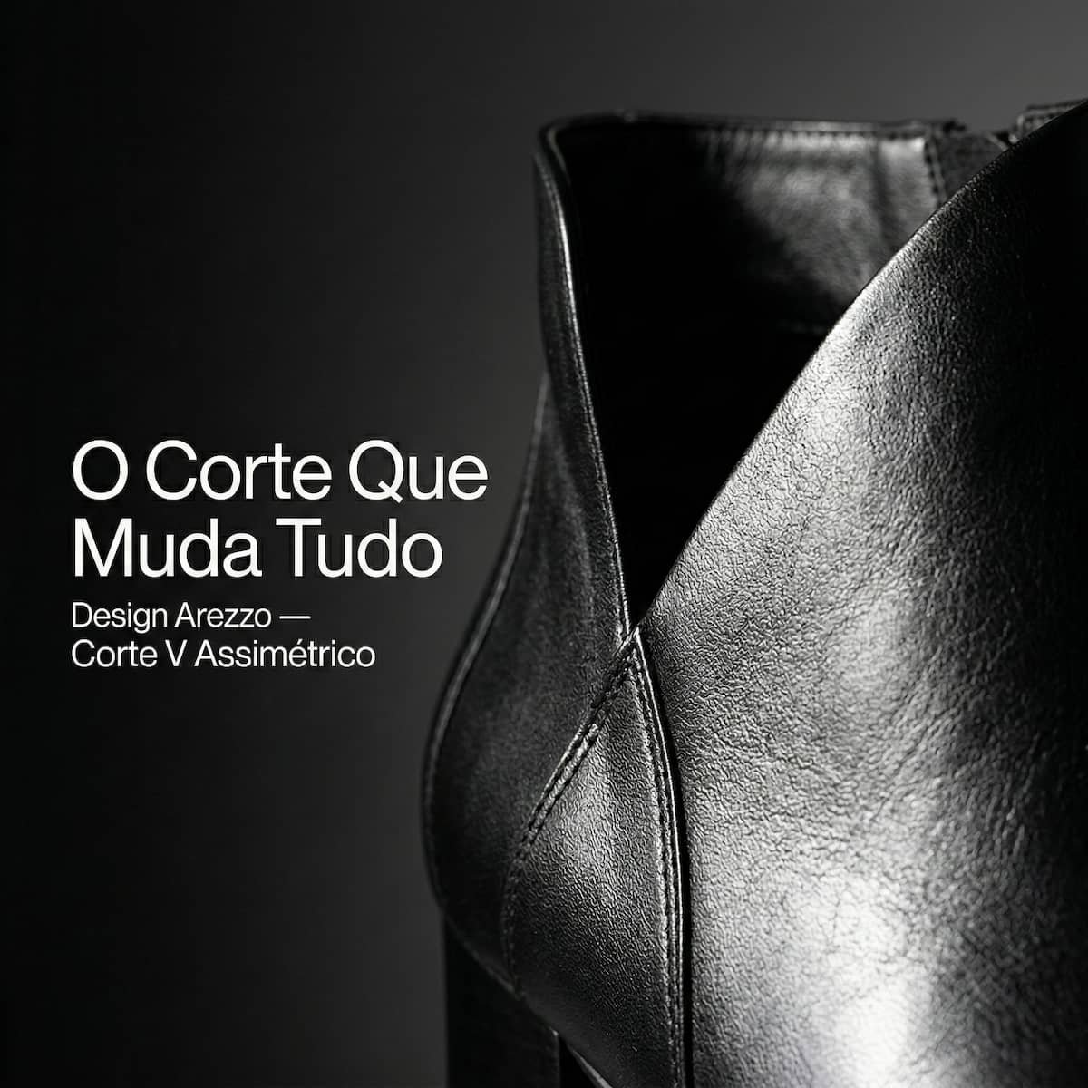 Bota Feminina Arezzo Couro Corte V Salto Grosso A1187900010001 Preto Preto 7