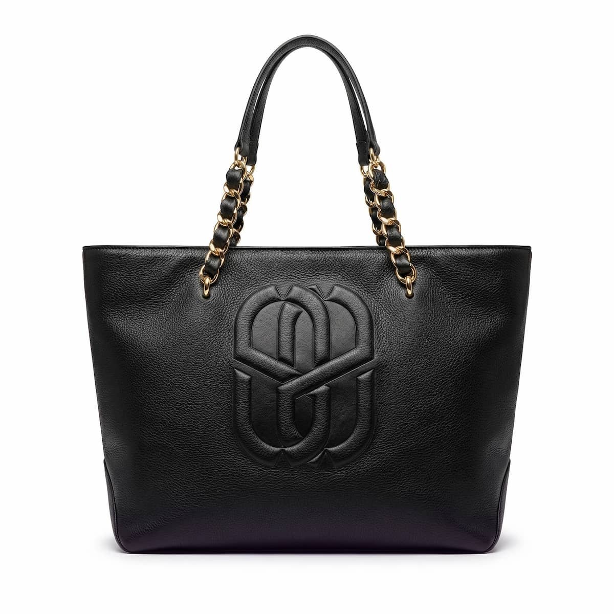 Bolsa Feminina Schutz Shopper Couro Corrente Dourada Monograma S50018320600004 Preto