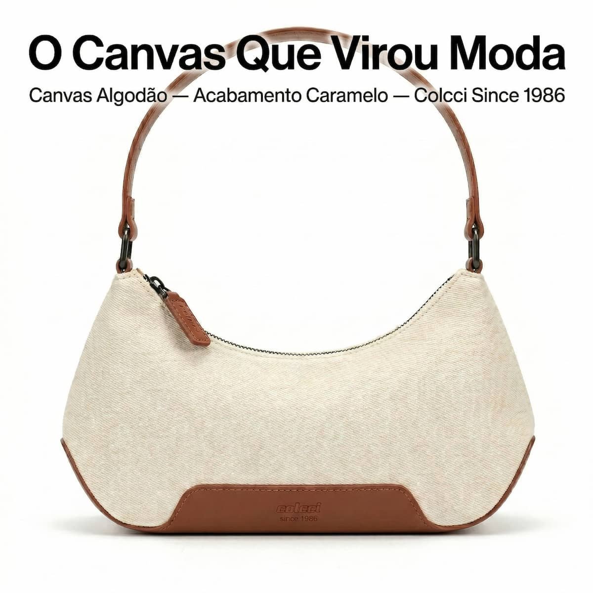 Bolsa Feminina Colcci Canvas Meia Lua Ombro Colcci Since 1986 090.01.12340.20 Creme Creme 6