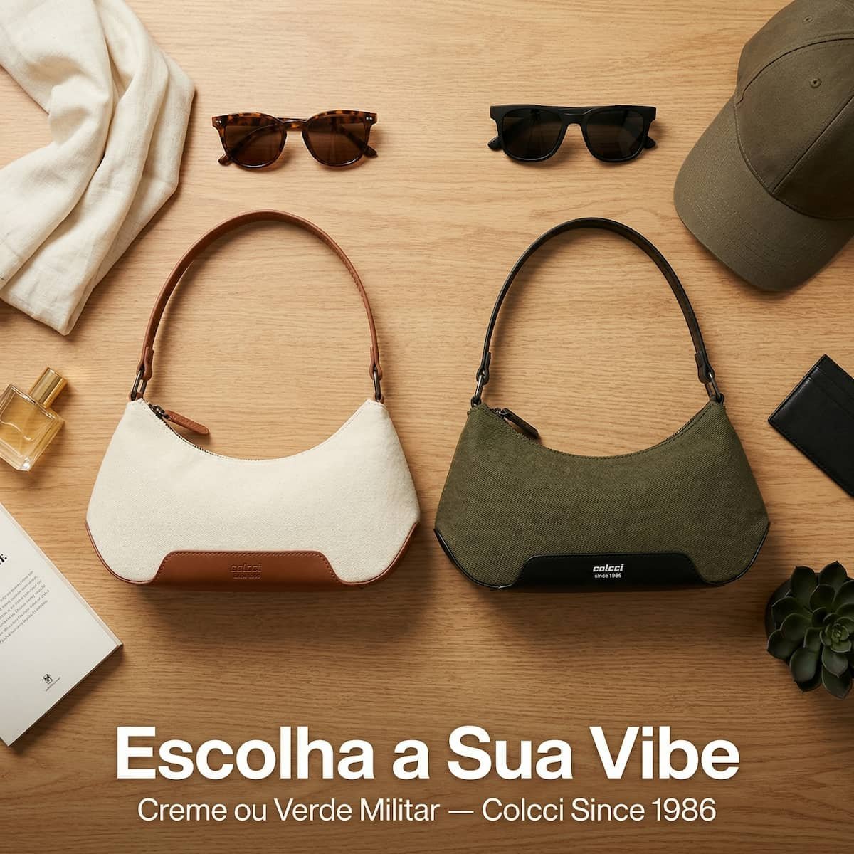 Bolsa Feminina Colcci Canvas Meia Lua Ombro Colcci Since 1986 090.01.12340.20 Creme Creme 8