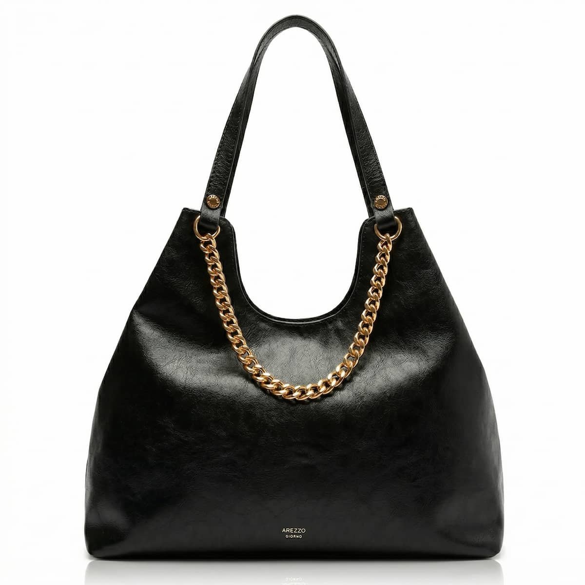Bolsa Feminina Arezzo Giorno Grande Corrente Ouro A5002309550004 Preto