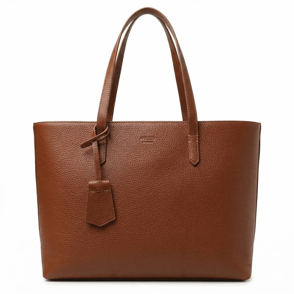 Bolsa Feminina Arezzo Giorno Tote Couro Pebbled Zíper A5001107210042 Marrom