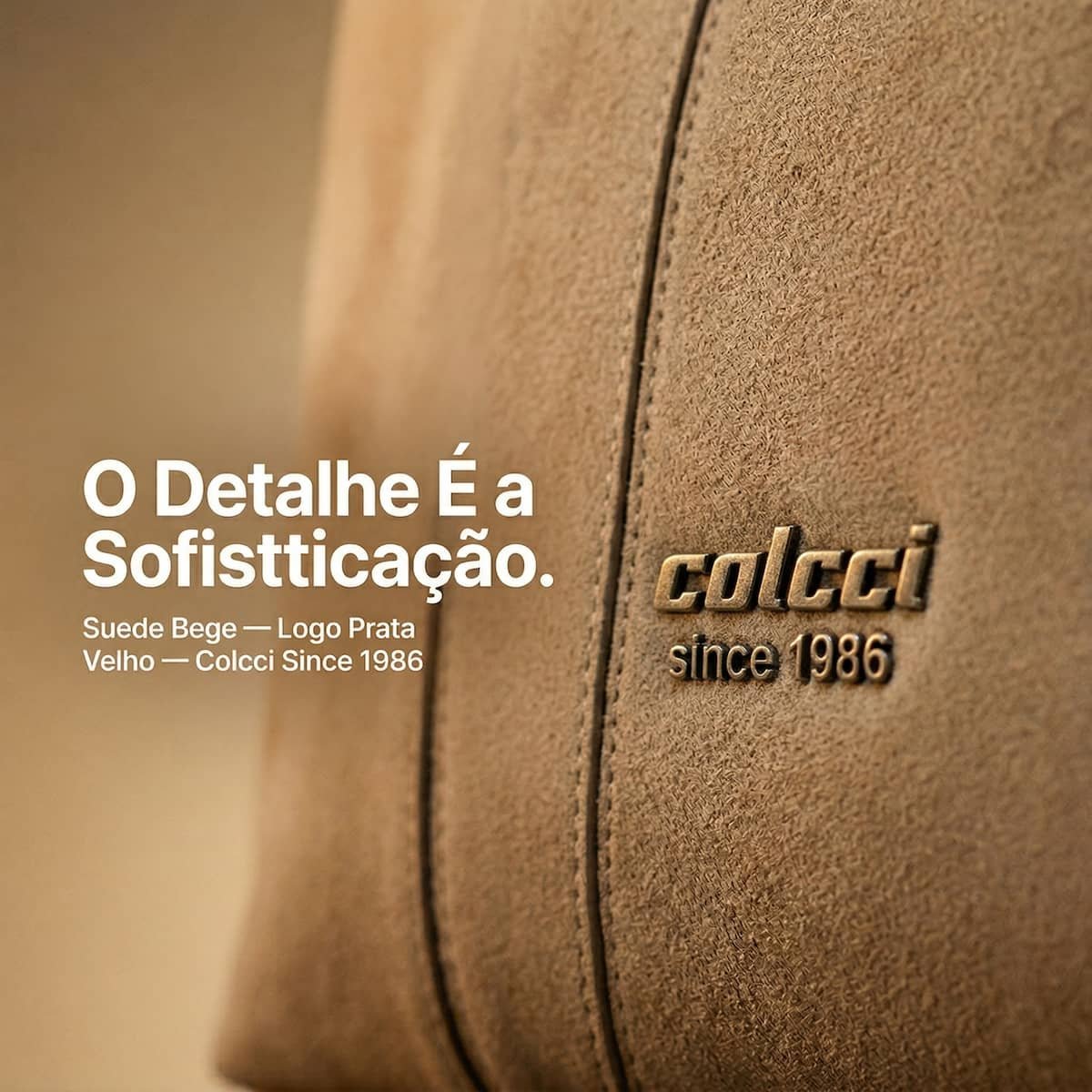 Bolsa Feminina Colcci Hobo Grande Suede Sintético Alça Ombro 090.01.12358.9 Bege Bege 7