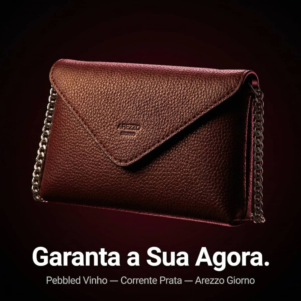 Bolsa Feminina Arezzo Giorno Envelope Crossbody Corrente A5001107230009 Vinho Vinho 3