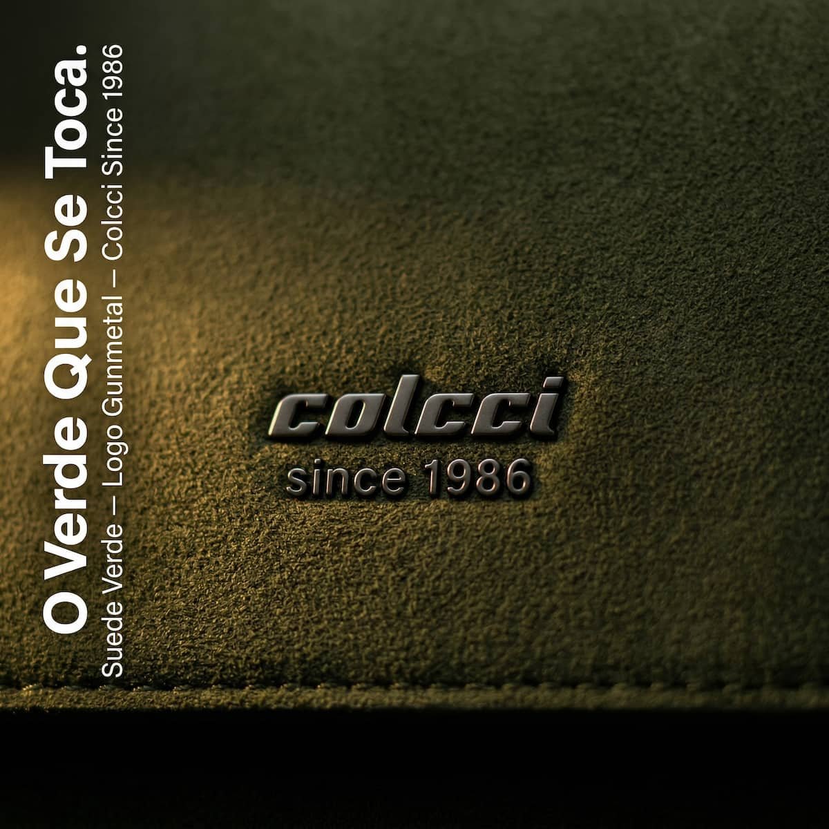 Bolsa Feminina Colcci Envelope Suede Sintético Corrente Gunmetal Crossbody 104.01.00762.15 Verde Verde 5
