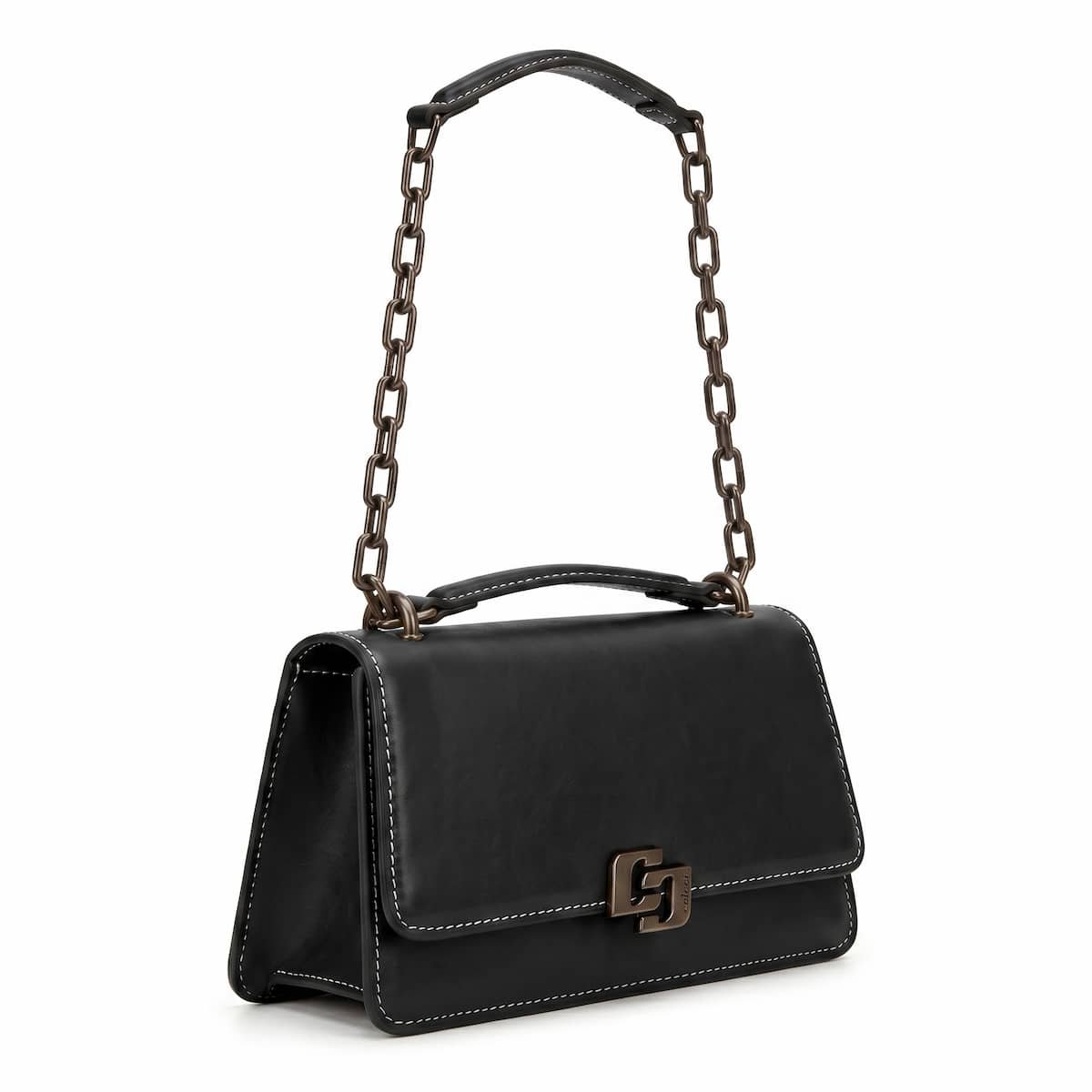 Bolsa Feminina Colcci Iconic Corrente Grafite Transversal 090.01.12353.1 Preto Preto 2