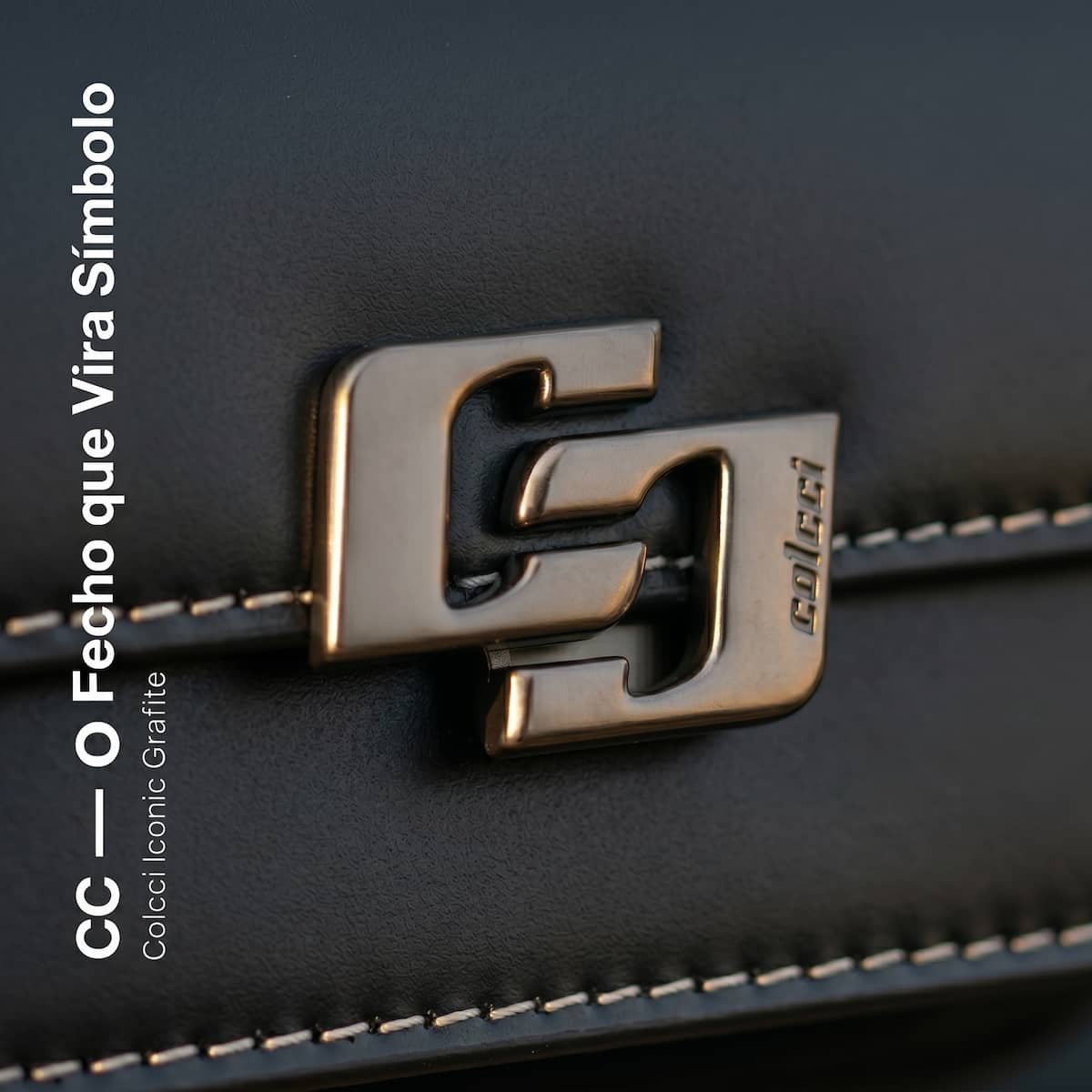 Bolsa Feminina Colcci Iconic Corrente Grafite Transversal 090.01.12353.1 Preto Preto 4