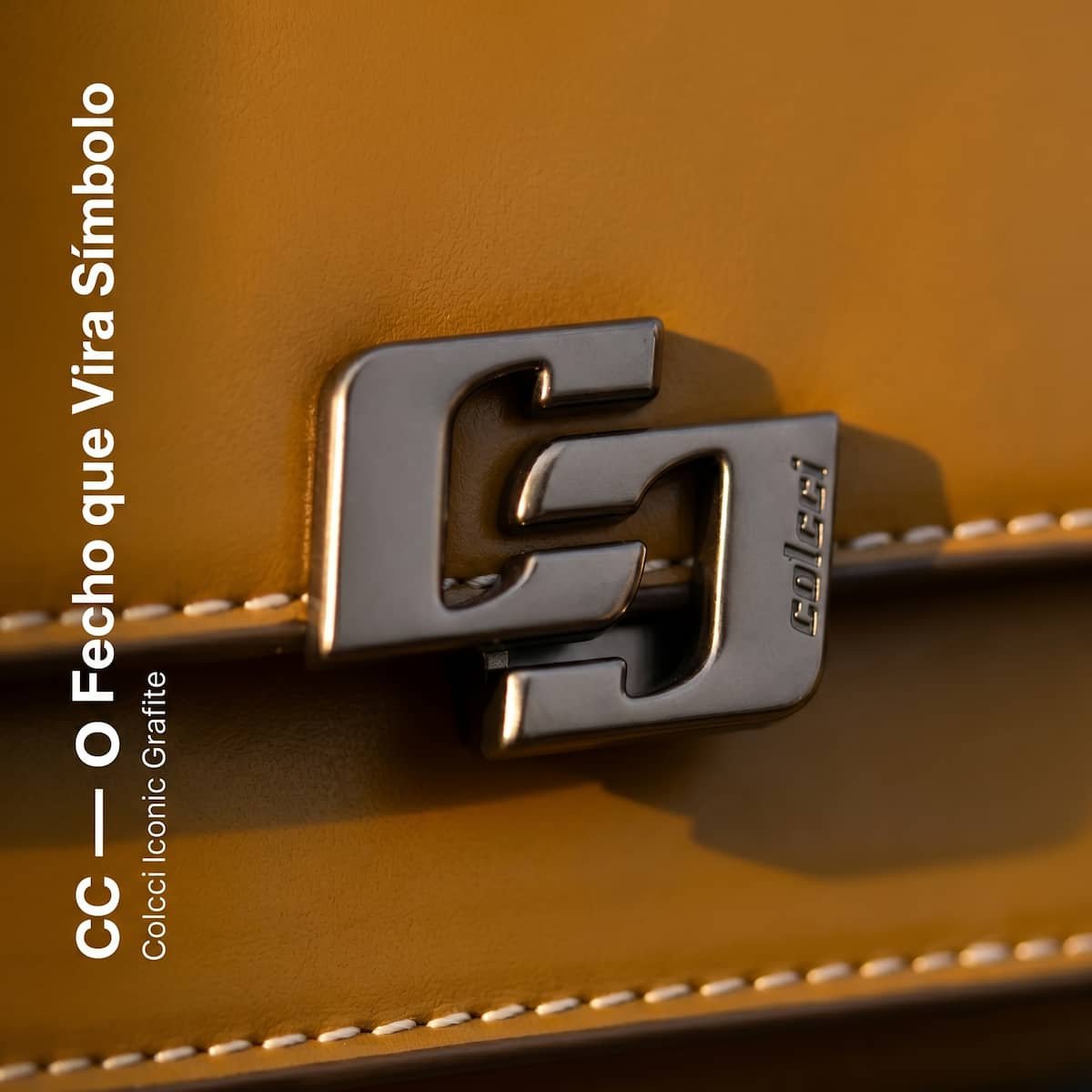 Bolsa Feminina Colcci Iconic Corrente Grafite Transversal 090.01.12353.19 Caramelo Caramelo 3