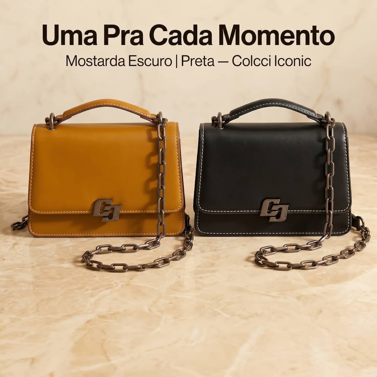 Bolsa Feminina Colcci Iconic Corrente Grafite Transversal 090.01.12353.19 Caramelo Caramelo 9