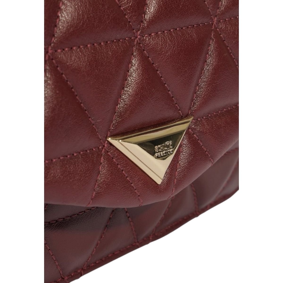 Bolsa Feminina Schutz 944 Couro Matelassê Triangular Crossbody S5001812060073 Vinho Vinho 3