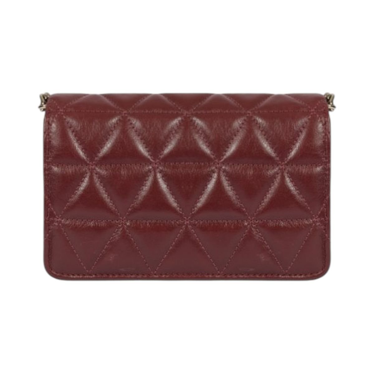 Bolsa Feminina Schutz 944 Couro Matelassê Triangular Crossbody S5001812060073 Vinho Vinho 5