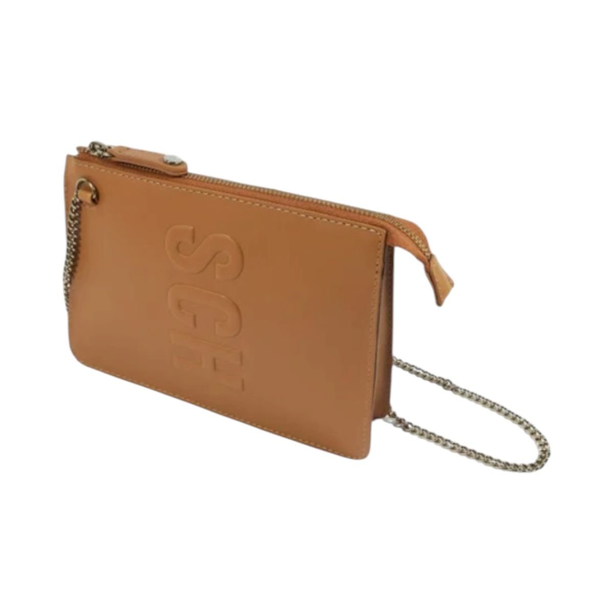 Bolsa Feminina Schutz Pequena Logo Embossado Alça Corrente S5001503910076 Caramelo Caramelo 2