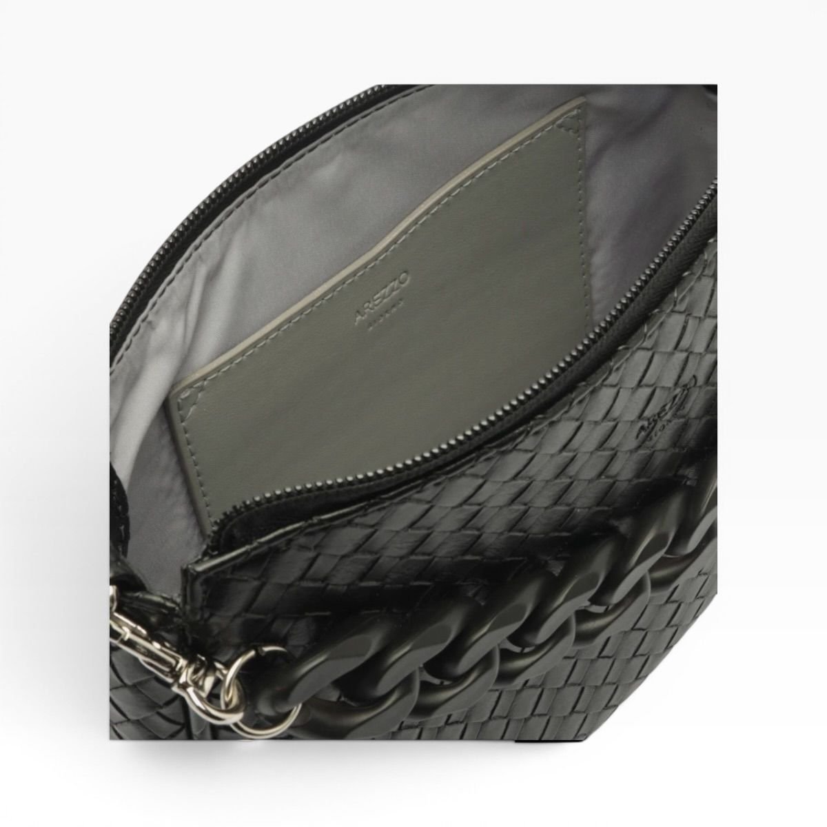 Bolsa Feminina Arezzo Tressê Tiracolo Corrente Removível A5002305180093 Preto Preto 4