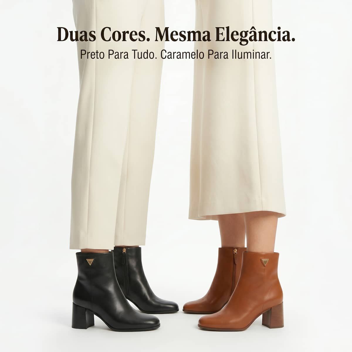 Bota Feminina Schutz Liv Couro Cano Curto Salto Bloco Bico Quadrado S2264000010001 Preto Preto 6