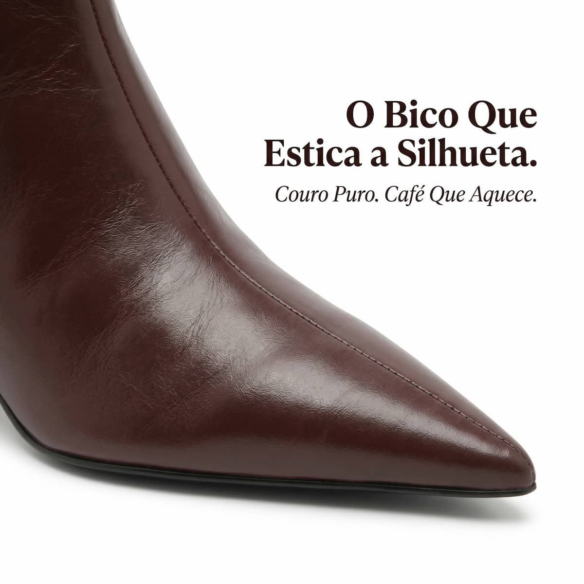 Bota Feminina Schutz Couro Salto Fino Bico Fino Cano Curto S2194500290007 Café Café 5