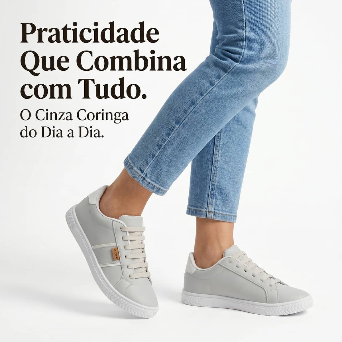 Tênis Feminino Anacapri Cami Cadarço Elástico Solado Trançado C3034100020031 Cinza Cinza 3