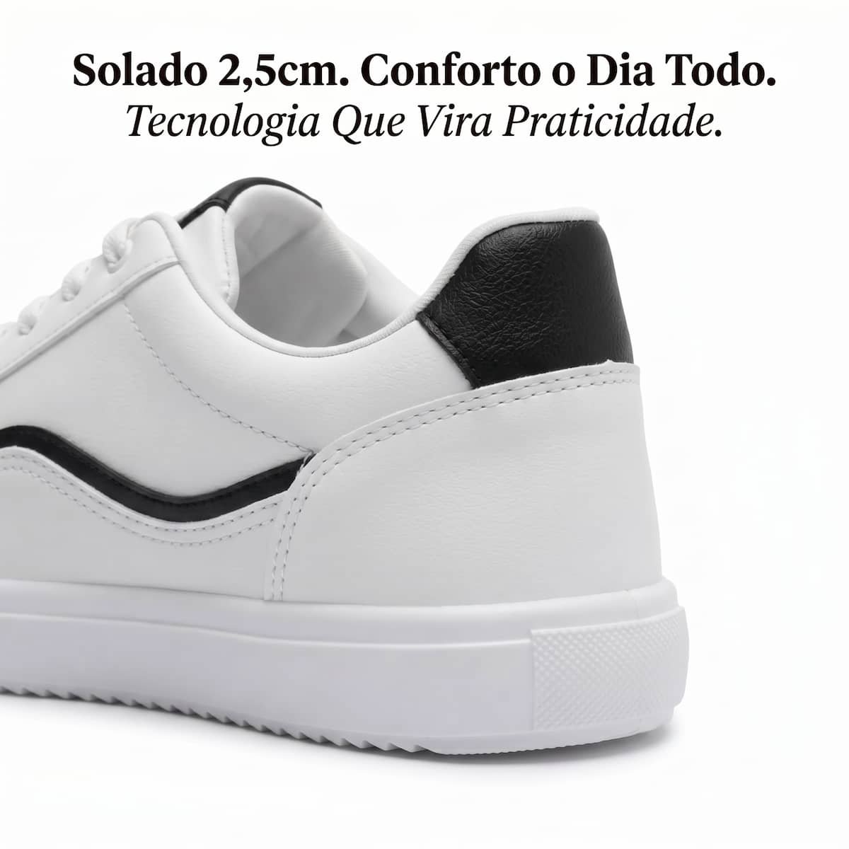 Tênis Feminino Anacapri Detalhe Onda Sintético Tecnológico C3053700080005 Branco Branco 3