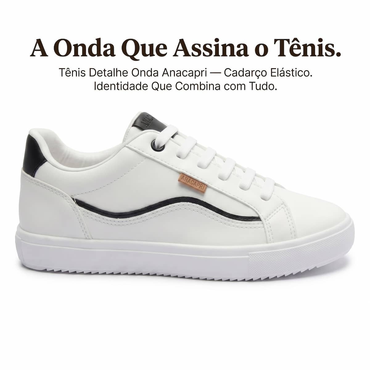 Tênis Feminino Anacapri Detalhe Onda Sintético Tecnológico C3053700080005 Branco Branco 5