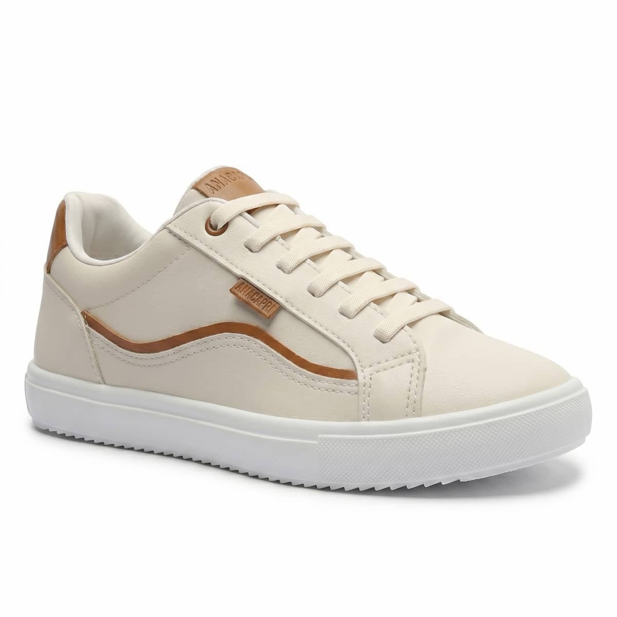 Tênis Feminino Anacapri Detalhe Onda Sintético Tecnológico C3053700080002 Creme Creme 2