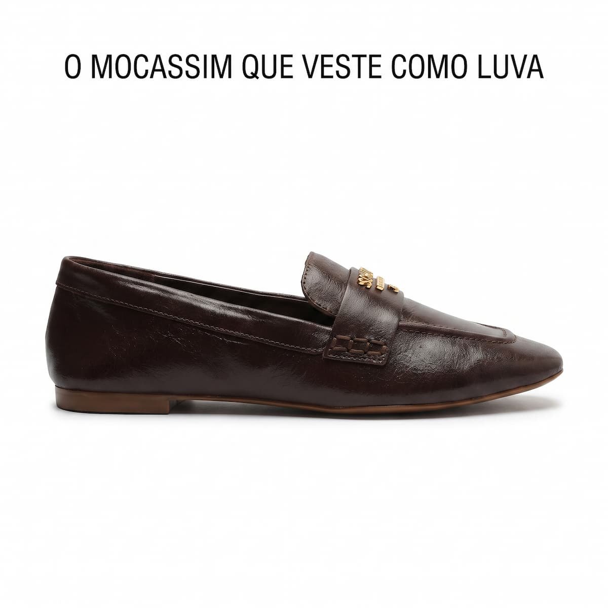 Mocassim Schutz Feminino Couro Bico Quadrado S2071002760017 Cafe Café 3