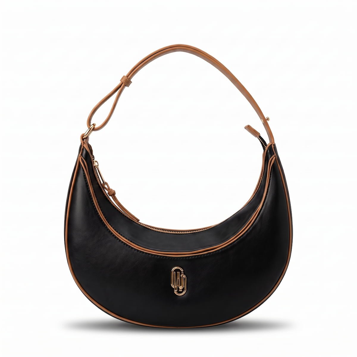 Bolsa WJ Feminina Baguete Meia Lua Sintética Alça Ajustável 46412 Preto