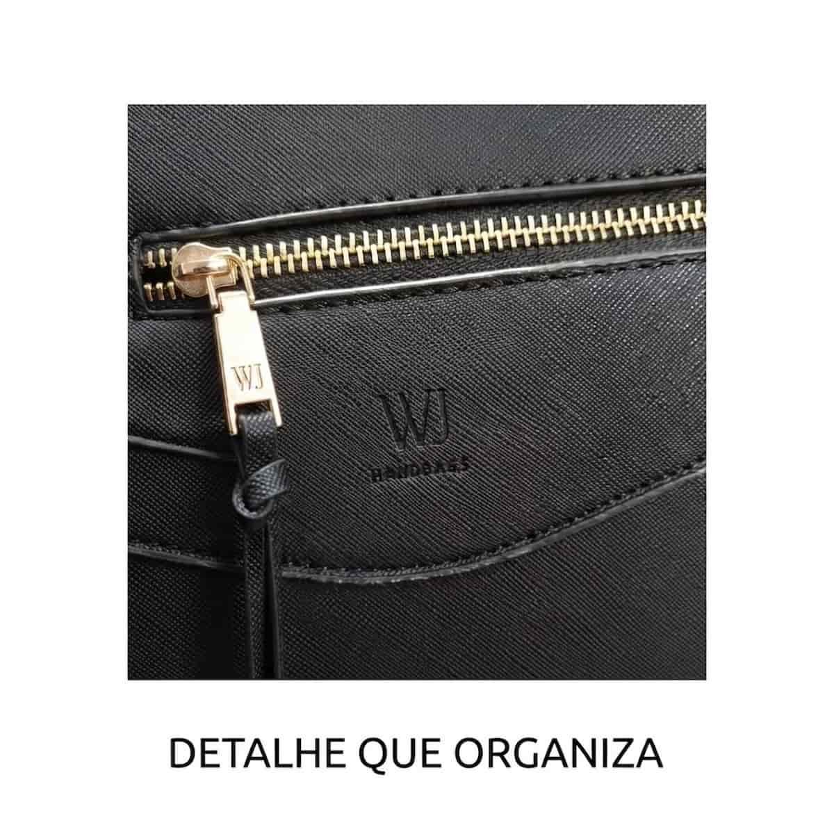 Bolsa WJ Feminina Estruturada Sintética Alça Ombro Grande 46451 Preto Preto 5