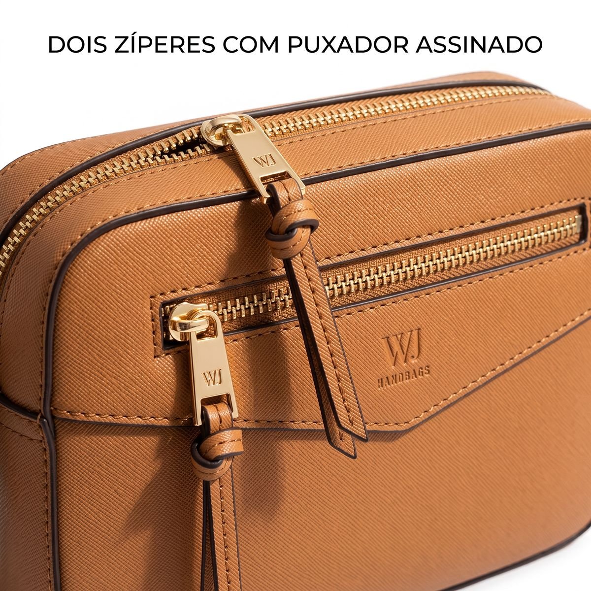 Bolsa WJ Feminina Pequena Transversal Alça Ajustável 46452 Caramelo 4