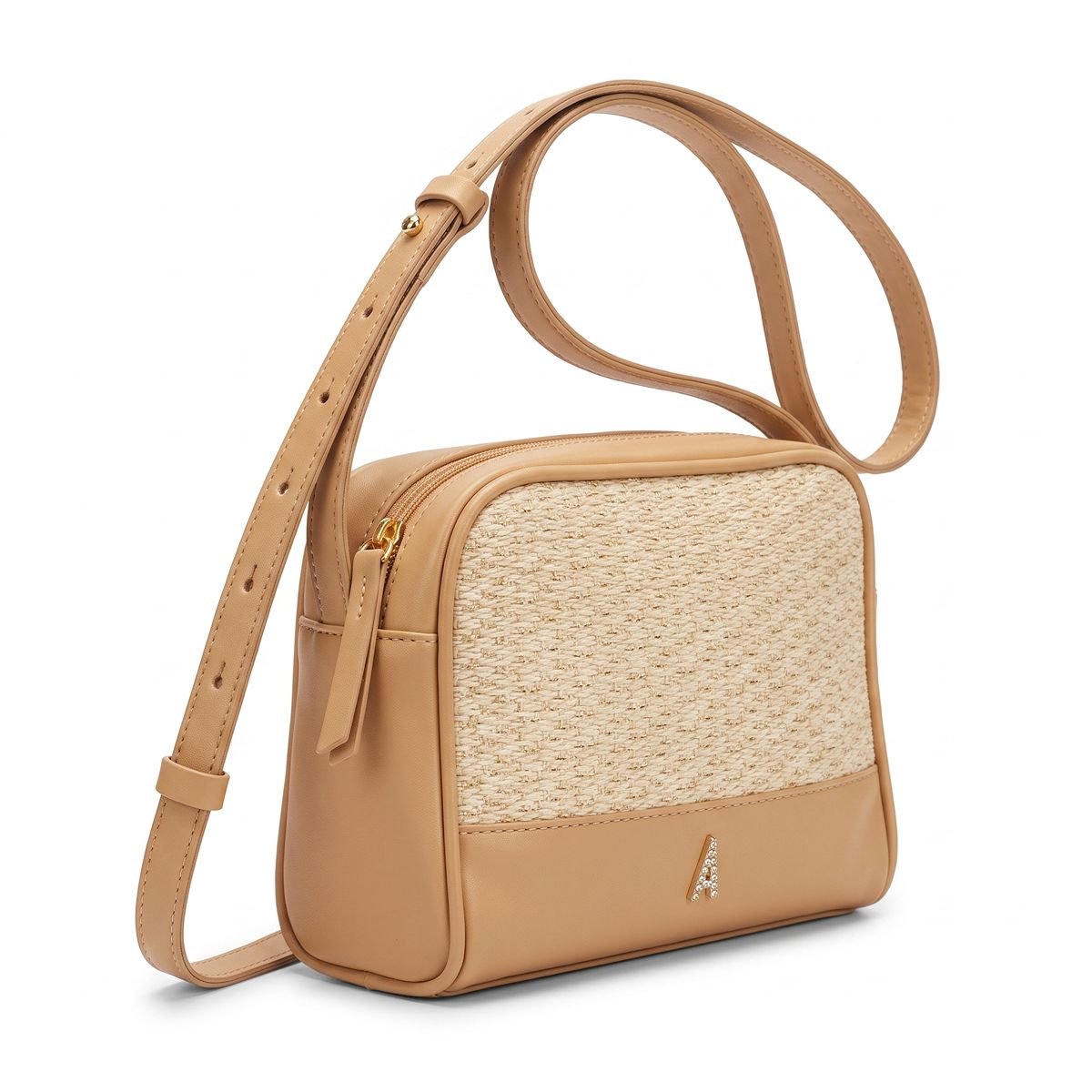 Bolsa Feminina Anacapri Tiracolo Pequena Palha C5001605310001 Bege Bege 2