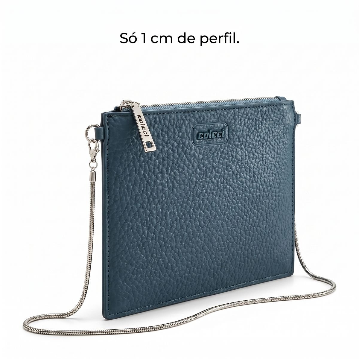 Bolsa Feminina Colcci Transversal Fina Alça Corrente Removível 090.01.12084.11 Azul Azul 3