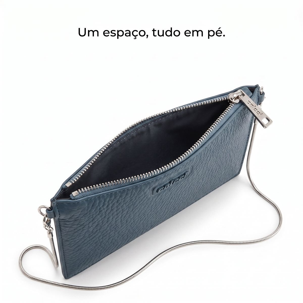 Bolsa Feminina Colcci Transversal Fina Alça Corrente Removível 090.01.12084.11 Azul Azul 5