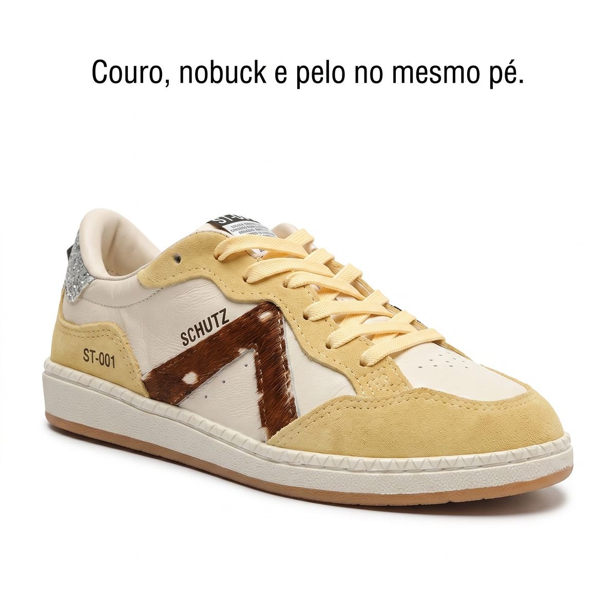 Tênis Schutz Feminino ST-001 Triangle Couro Nobuck S2185300010171 Amarelo Amarelo 3