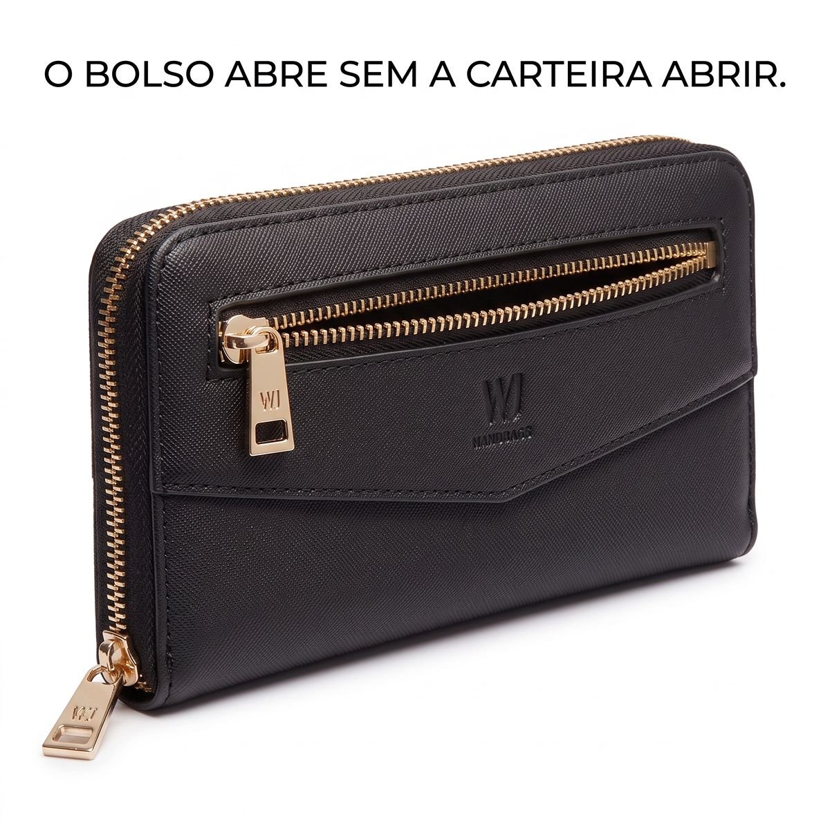 Carteira WJ Handbags Feminina Grande 30675 Preto 3