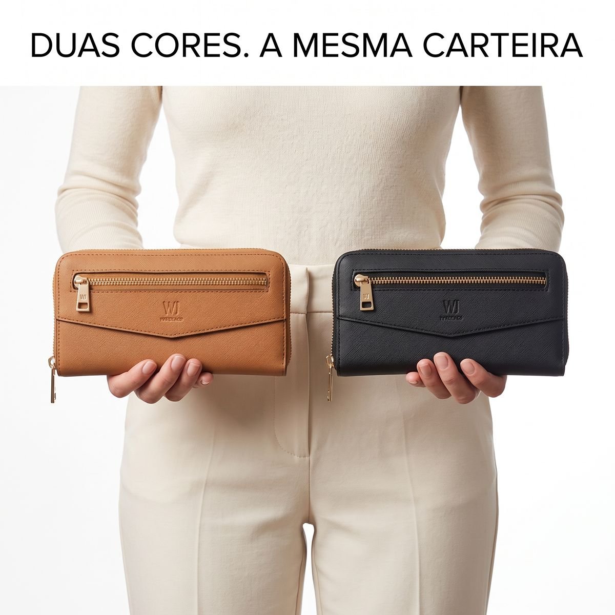 Carteira WJ Handbags Feminina Grande 30675 Preto 6