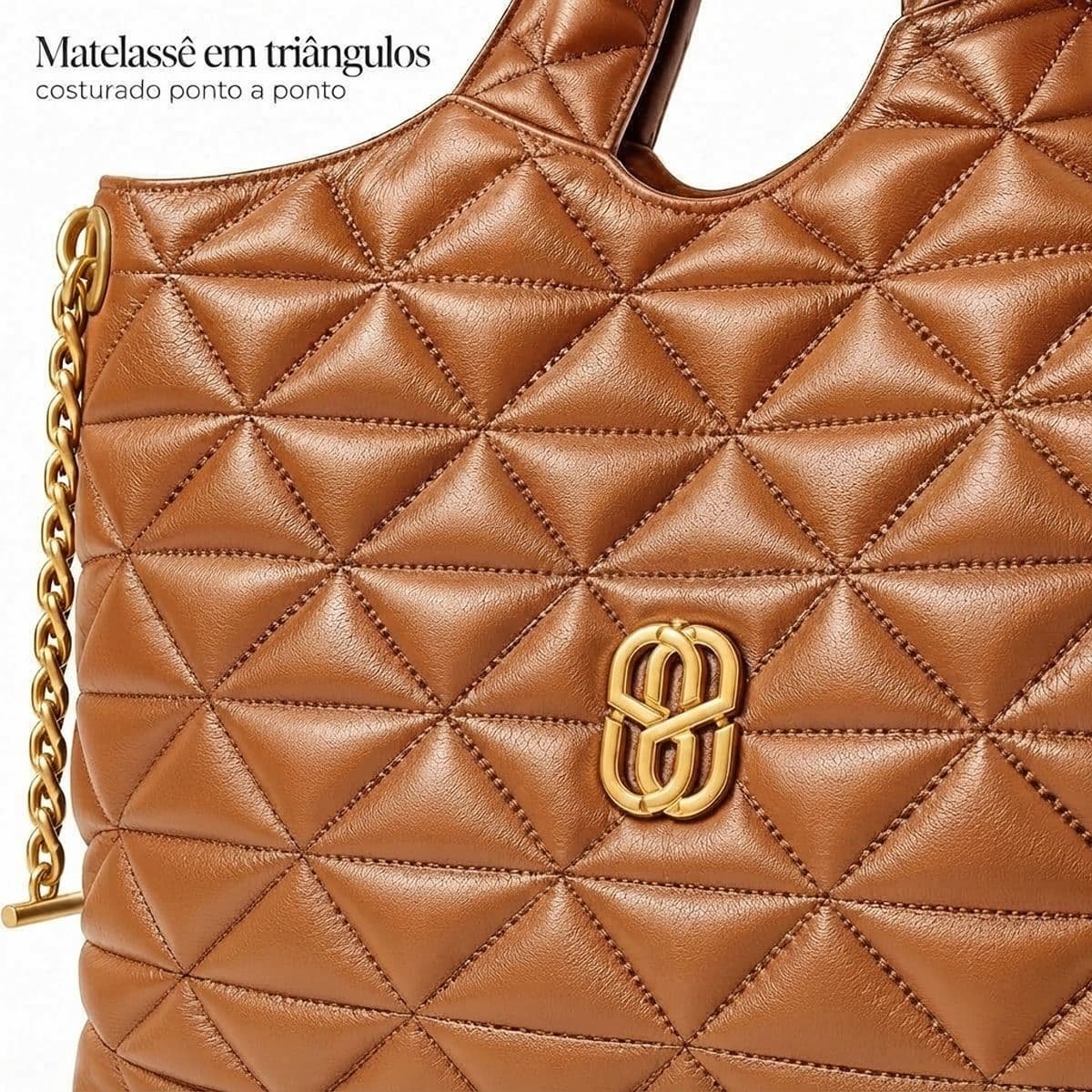 Bolsa Schutz Feminina Couro Matelassê Grande Tote S5001020890005 Caramelo Caramelo 3