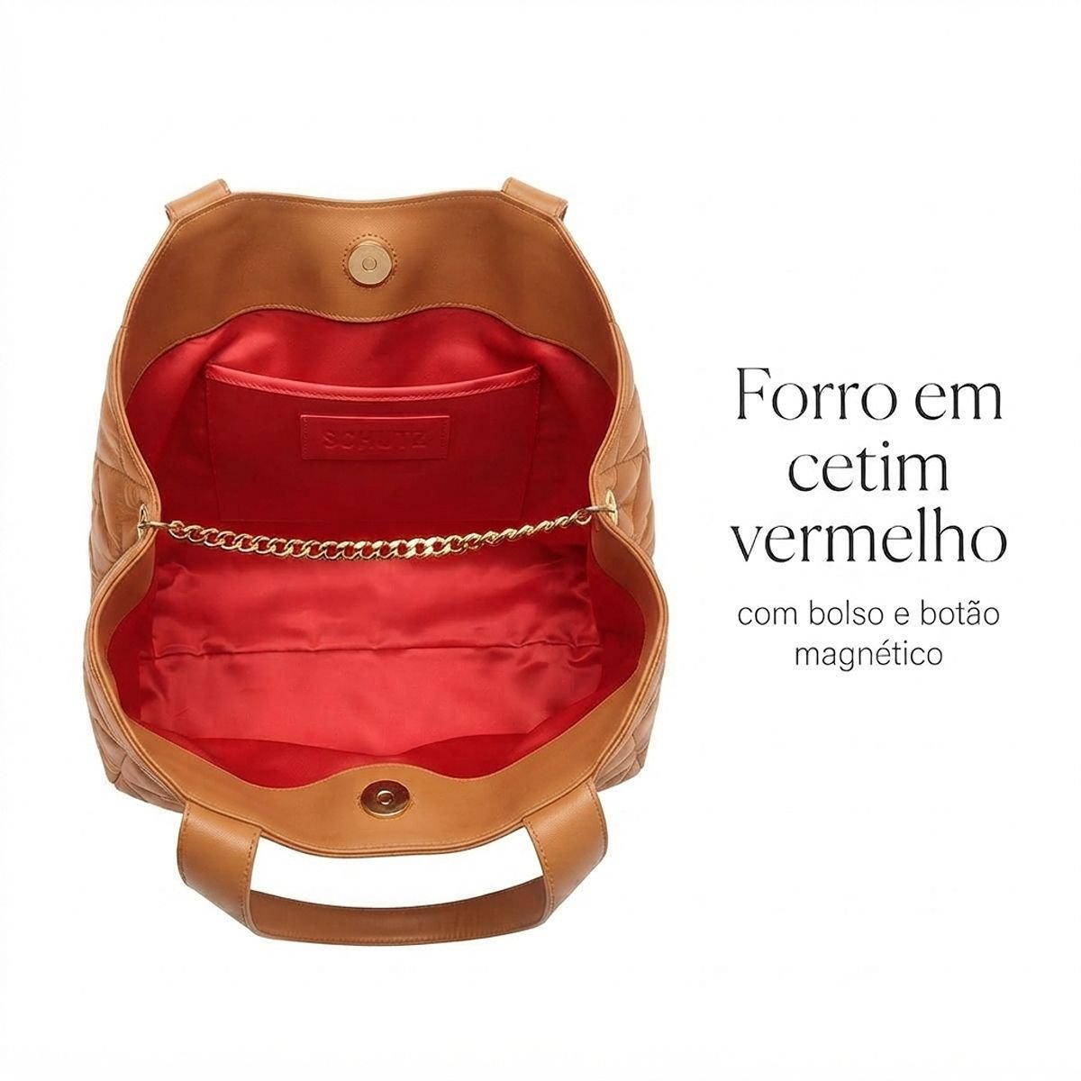 Bolsa Schutz Feminina Couro Matelassê Grande Tote S5001020890005 Caramelo Caramelo 4