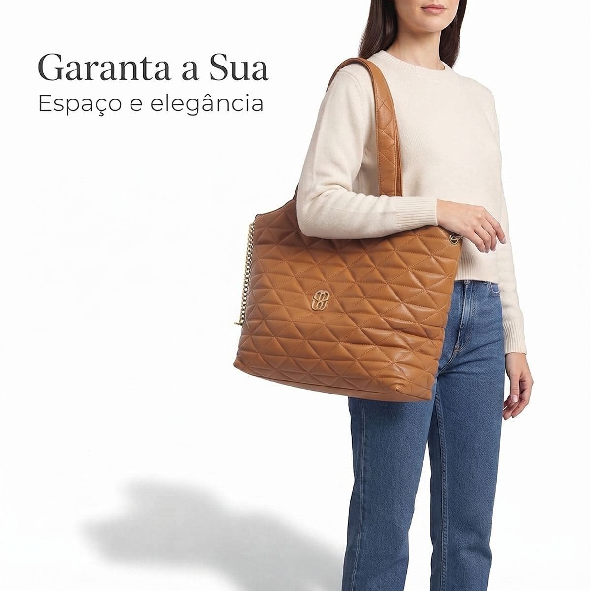 Bolsa Schutz Feminina Couro Matelassê Grande Tote S5001020890005 Caramelo Caramelo 6