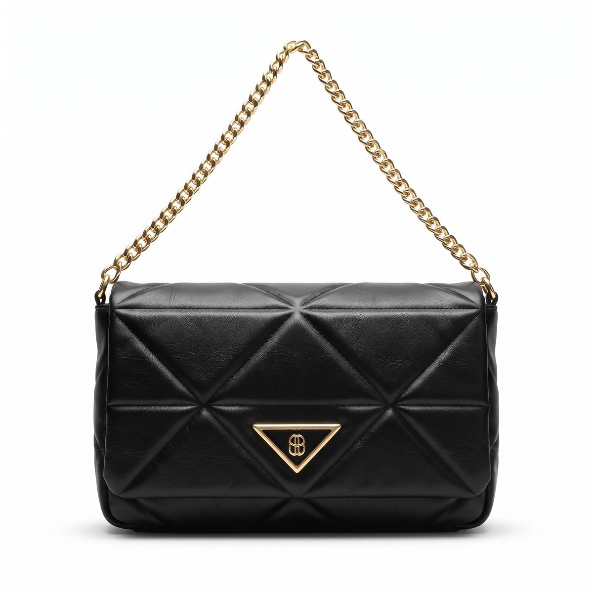Bolsa Schutz Feminina Média Couro Corrente Dourada Alça Removível S5001021740001 Preto